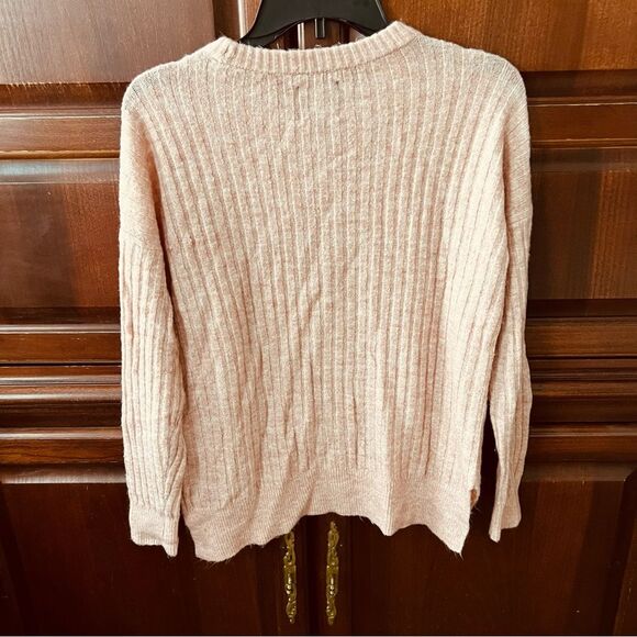 Abercrombie & Fitch Pink Ribbed Long Sleeve Crew Neck Sweater XS - Picture 3 of 3